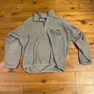 Patagonia 90s Vintage Synchilla Snap T Fleece Pullover Large Gray Please Read